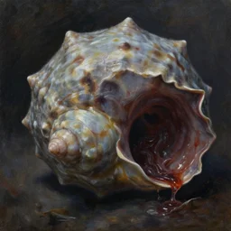 oil painting of decagon mollusk claustrophobic, hyper detailed, terrifying horror book jacket illustration baked 6 0 0 f by wayne d barlowe, geof darrow