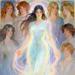 asymmetric portrait, maya ali wind sorcerer, luminescent, colorful swirly magic ripples, smooth, pastel colours, by greg manchess, huang guangjian, alphonse mucha, sachin teng, greg rutkowski, jesper ejsing, ilya kuvshinov