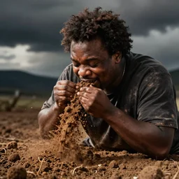 Jack Black eating a large amount of dirt