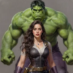 emilia clark as the hulk, digital painting, extremely detailed, 4 k, intricate, brush strokes, mark arian, artgerm, bastien lecouffe - deharme