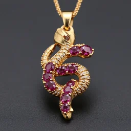 ornate gold ouroboros snake ruby jewelry macro product photo