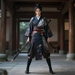 full body beautiful samurai girl, cinematic