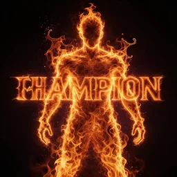 champion splashart of champion made out of fire