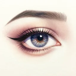 beautiful watercolor detailed eye painting