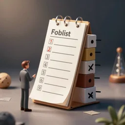 3D render of a Rube Goldberg machine to check a single item on a to-do list