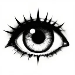 an eye, black and white, in the style of the band tool
