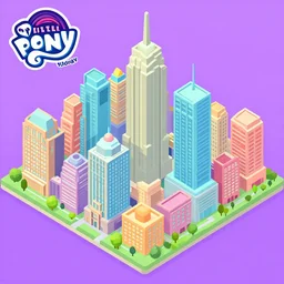 Isometric view of Manehattan, screenshot from Hasbro\'s newest mobile game based on My Little Pony: Friendship is Magic