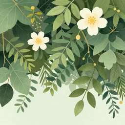 a beautiful canopy of leaves and flowers , Digital Matte Illustration by RHADS and asher brown durand