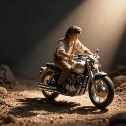 diorama of fonzie on his motorcycle