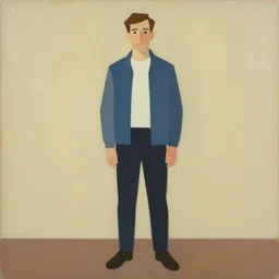 oil painting retro vintage james gilleard full body character portrait, simplified flat art stylized male character, full body portrait, very low poly, character design, oil painting filter, expressive brushstrokes, by james gilleard, retro vintage, victo ngai, kilian eng, lois van baarle