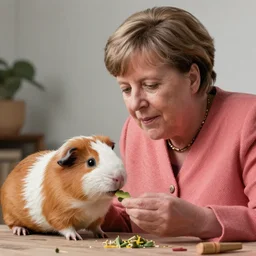 Angela merkel feeds her cute Guinea pigs artstation 8k, HD