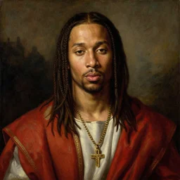 renaissance painting of the rapper wiz khalifa!!!, biblical character portrait, oil on canvas by leonardo da vinci