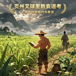 bodybuilder farmer surveying his crops, xianxia cultivator, digital 2d fantasy art