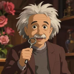 a wholesome animation key shot of einstein, studio ghibli, pixar and disney animation, sharp, rendered in unreal engine 5, anime key art by greg rutkowski, bloom, dramatic lighting