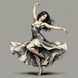 a vector illustration of a beautiful woman dancing by Quentin de Warren, complex shading, highly detailed, adobe illustrator, digital art, trending on artstation