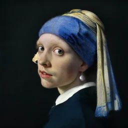 a woman's face in profile, made of strands of yarn, in the style of the dutch masters and gregory crewdson, dark and moody
