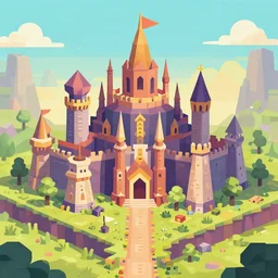 low poly game of a giant's kingdom