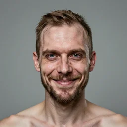 portrait of a greasy haired dutch man, creepy smile, oval shaped head, very weak and fading patchy patchy facial hair, light brown undercut hairstyle, oily skin, canon eos r 3, f / 1. 4, iso 2 0 0, 1 / 1 6 0 s, 8 k, raw, unedited, symmetrical balance, wide angle