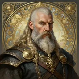portrait of a bearded viking, solarpunk, retrofuturist! intricate, elegant, highly detailed, ray tracing, digital painting, artstation, concept art, smooth, sharp focus, illustration, art by artgerm and greg rutkowski and alphonse mucha, 8 k