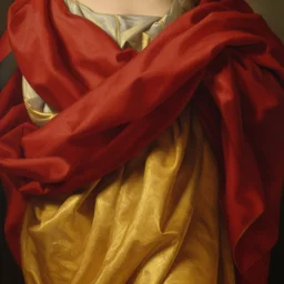 beautiful oil matte painting, red drapers, golden sheets, mustard yellow textile, wonderful masterpiece highly detailed, beautiful cinematic light deep focus, elegant, digital painting, smooth, sharp focus, golden ratio, dramatic illumination, ultra realistic, 8 k, art by artemisia lomi gentileschi and caravaggio