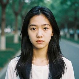 negative film portrait of a woman