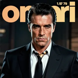 a cyberpunk mafia boss in a suit with slicked back black hair played by marlon brando staring at the camera, 1 9 7 9 omni magazine cover, style by vincent di fate, artgerm, very coherent, detailed, 4 k resolution, dark, unreal engine, daz
