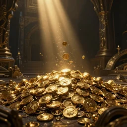 epic cinematic background for a movie about ancient gold, dynamic light, cinematic, cinematic light ,detailed, dark, ancient, moody, dramatic atmosphere, artstation, beautiful, intricate details, interesting shot, digital painting,