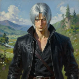 a portrait of a dante from devil may cry in a scenic environment by tite kubo, hightly detailed, incredible quality, trending on artstation, oil on canvas, digital art, 4 k