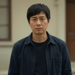 Medium shot of a typical character in the style of Marco Bucci