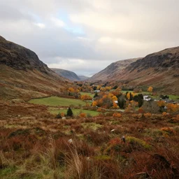 beautiful autumnal scottish valley view by erin hanson