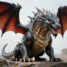 giant spiky dragon, 8 k, hdr, smooth, sharp focus, high resolution, award - winning photo