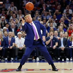 donald trump getting hit with a basketball really hard