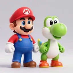 A fusion of mario and yoshi, render, unreal, studio lighting, blender, trending on artstation, 8k, highly detailed
