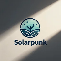 Solarpunk Logo, vector art
