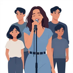 julee cruise singing. clean cel shaded vector art. shutterstock. behance hd by lois van baarle, artgerm, helen huang, by makoto shinkai and ilya kuvshinov, rossdraws, illustration