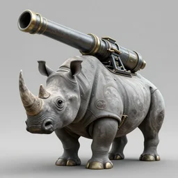a giant rhino with a giant cannon in his back, exoskeleton, technology, elegant,, highly detailed, digital painting, artstation, concept art, smooth, sharp focus, illustration, art by krenz cushart and artem demura and alphonse mucha