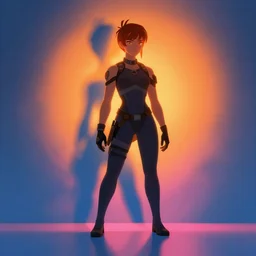 gaturro, best of artstation, backlighting, orange lights, blue shadows, pink reflections