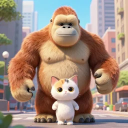 king kong and a giant kitten tour the city
