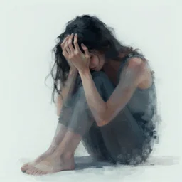 abstract digital art of depression manifested into a physical form