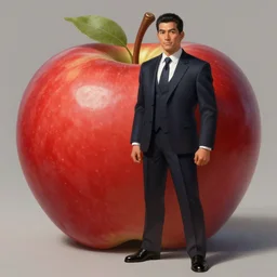 character concept portrait, lawyer standing next to giant apple, style digital painting, concept art, smooth, sharp focus, illustration, from Metal Gear, by Ruan Jia and Mandy Jurgens and William-Adolphe Bouguereau, Artgerm
