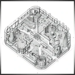 architectural blueprint of the backrooms complex