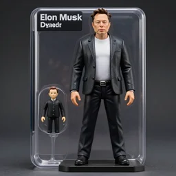 elon musk action figure, product photography,