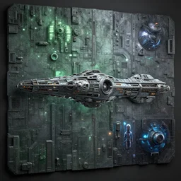 kitbash 3d texture of an industrial scifi spaceship wall inspired by the matrix, star wars, ilm, beeple, star citizen halo, mass effect, starship troopers, elysium, the expanse, high tech industrial, Artstation Unreal W-960