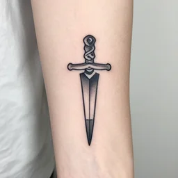 minimal dagger tattoo