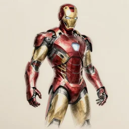 Iron Man Armor mark 3, pencil sketch, concept art