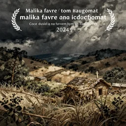 illustration by malika favre and tom haugomat, rustic landscape, fine texture, detailed, dynamic composition, incredible quality, moody