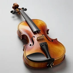 A realistic photo of a violin designed by the future
