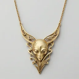 hyperrealistic minimalistic artnouveau style necklace of alien vampiress by rene lalique 8 k
