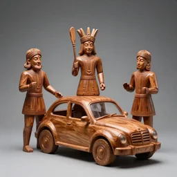 kalash people sculpture wooden car studio photo 3 point lighting