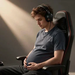 male pregnant gamer